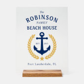 Nom de famille Beach House Ancre Gold Laurel Star (Recto)