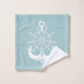 Nom de famille Beach House Ancre nautique (Gant de toilette)