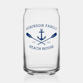 Nom de famille Beach House Ancre nautique Oars Mar (Recto)