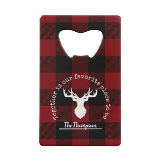 Nom de famille Cerf Plaid Rouge et Noir Buffalo