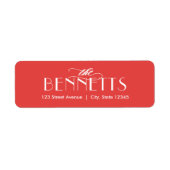 Nom de famille COULEUR MODIFIABLE Étiquette de adr (Devant)