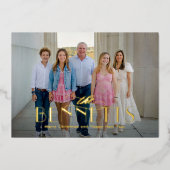 Nom de famille FOIL Carte de vœux moderne élégante (Recto)