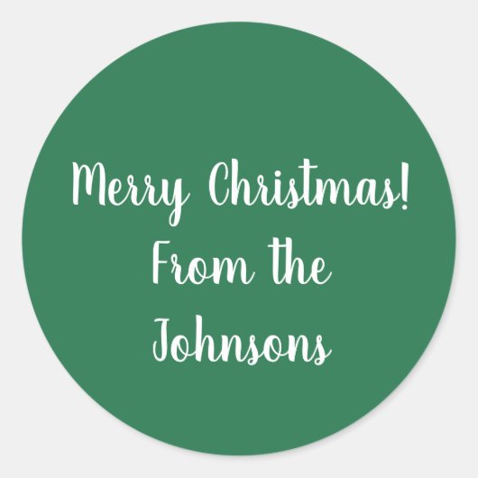 Nom de famille Green Joyeux Noël Étiquette cadeau  (Devant)