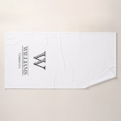 Nom de famille initial classique et élégant person (Serviette de bain)