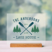 Nom de famille Lake House Oars rustiques Pine Tree (Neutre)