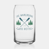 Nom de famille Lake House Oars rustiques Pine Tree (Recto)