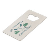 Nom de famille Lake House Oars rustiques Pine Tree (Dos Angle)