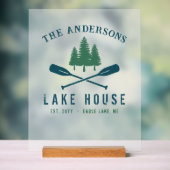 Nom de famille Lake House Oars rustiques Pine Tree (Neutre)