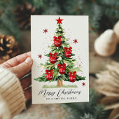 Nom de famille moderne Joyeux Noël Arbre Cartes