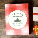 Nom de famille personnalisé Christmas Tree Farm Re<br><div class="desc">Faites vos cadeaux extra spécial avec nos stickers cadeaux de vacances personnalisés! Avec votre nom de famille et un design rétro de la ferme de Noël en vert sauge,  ils ajoutent une touche personnelle et festive à chaque cadeau.</div>