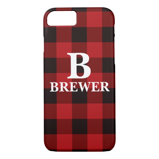 Nom de famille personnalisé coque iphone Tartan ro (Dos)