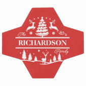 Nom de famille personnalisé de Noël rouge | Vacanc (Plat)