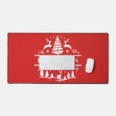 Nom de famille personnalisé de Noël rouge | Vacanc (Clavier et souris)