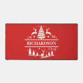 Nom de famille personnalisé de Noël rouge | Vacanc (Recto)