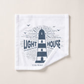 Nom de famille personnalisé Light House (Gant de toilette)