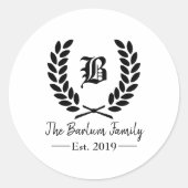 Nom de famille personnalisé Monogramme Stickers ro (Devant)