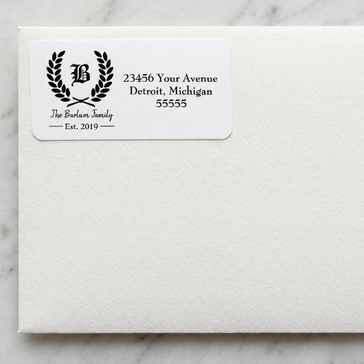 Nom de famille personnalisé Monogrammes Étiquettes