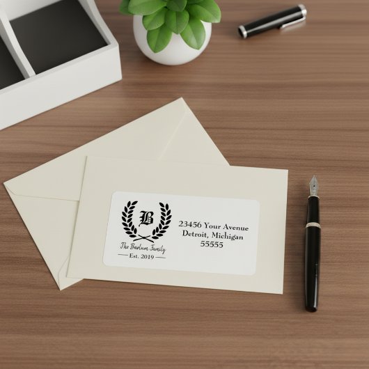 Nom de famille personnalisé Monogrammes Étiquettes