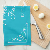 Nom de famille personnalisé serviette de cuisine é (Quart Plié)