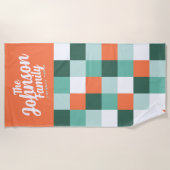 Nom de famille personnalisé Serviette de plage - A (Devant)