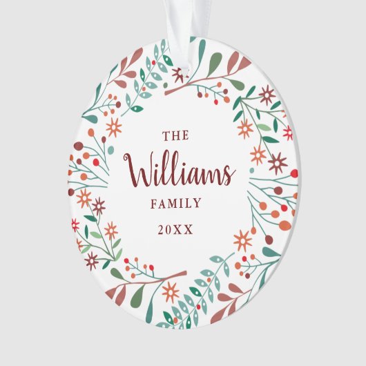 Nom de famille Photo Noël Fête Florale (devant)