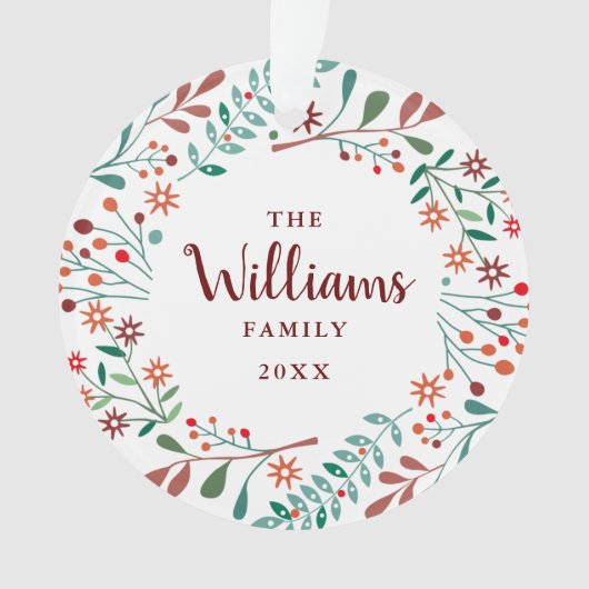 Nom de famille Photo Noël Fête Florale (devant)