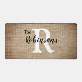 Nom de famille Première Rustique Burlap Image Cust (Recto)