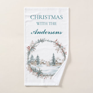 Nom de famille serviette personnalisée de Noël