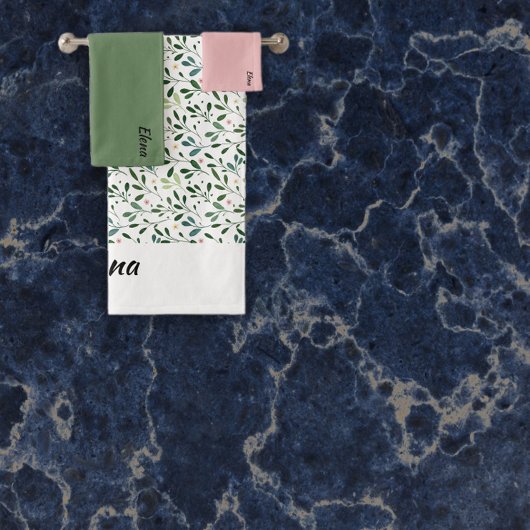 Nom de feuille verte du motif aquarelle