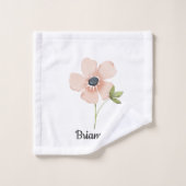 Nom de fleur aquarelle rose (Gant de toilette)