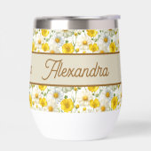 Nom de fleur sauvage à l'aquarelle jaune (Gauche)