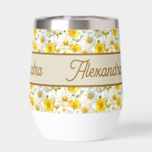 Nom de fleur sauvage à l'aquarelle jaune (Arrière)