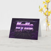 Nom de Kylie Prénom lila retro Carte Anniversaire (Fleur jaune)