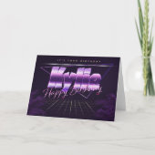 Nom de Kylie Prénom lila retro Carte Anniversaire (Devant)