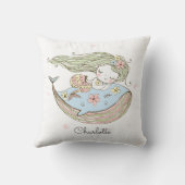 Nom de la baleine de sirène personnalisée Oreiller (Verso)