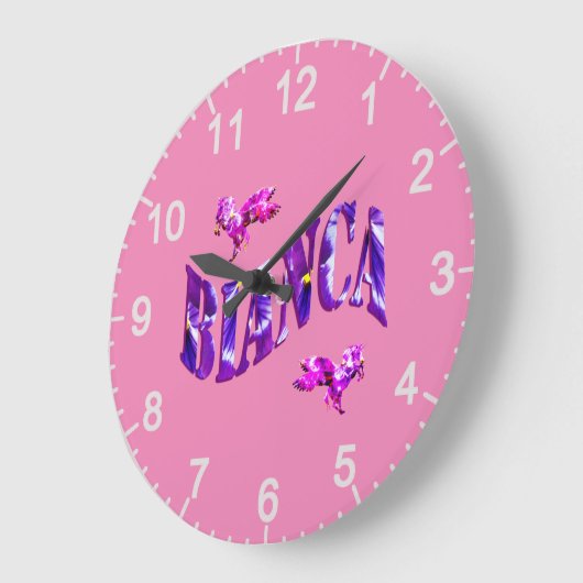 Nom de la bianca florale, horloge murale (Angle)