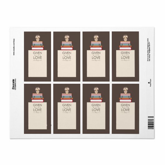 Nom de la boite de la chouette Étiquette rouge | B (Feuille entière)