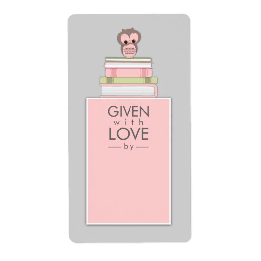 Nom de la botte sucrée Étiquette rose | Gris (Devant)