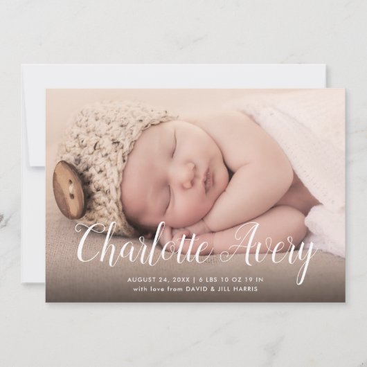 Nom de la calligraphie Faire-part de naissance pho (Devant)