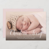 Nom de la calligraphie Faire-part de naissance pho (Devant / Derrière)