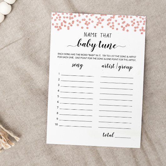 Nom de la carte de jeu de Baby shower de la mélodi