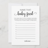 Nom de la carte de la fête du Baby shower alimenta (Devant)