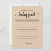 Nom de la carte de la fête du Baby shower alimenta (Devant)