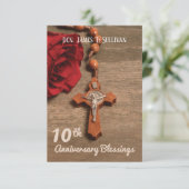 Nom de la carte de prière 10e anniversaire d'ordin (Debout devant)