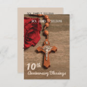 Nom de la carte de prière 10e anniversaire d'ordin (Devant / Derrière)