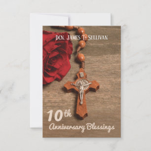 Nom de la carte de prière 10e anniversaire d'ordin