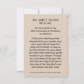 Nom de la carte de prière 40e anniversaire d'ordin (Dos)