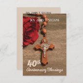 Nom de la carte de prière 40e anniversaire d'ordin (Devant / Derrière)