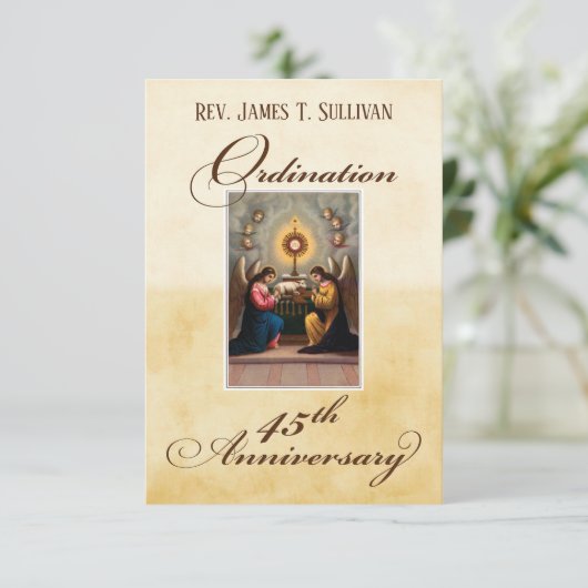 Nom de la carte de prière 45e anniversaire de l'or (Debout devant)