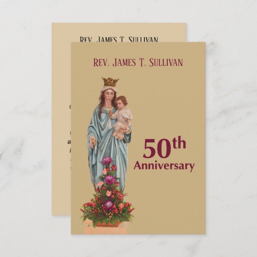 Nom de la carte de prière 50e anniversaire de l'or (Devant / Derrière)